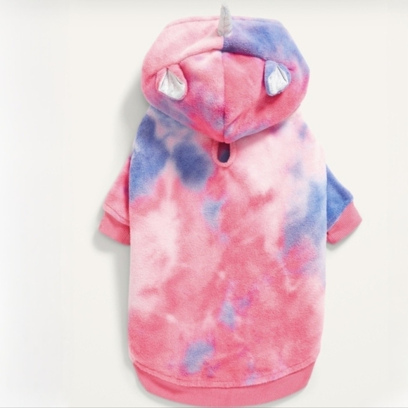 Old Navy Microfleece Critter Sweater Hoodie Tie Dye Unicorn - Picture 1 of 10